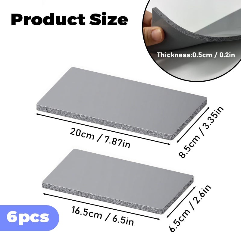 Play as Pro 6 Pack Grey Silicone Hot Press Pads Foam Pressing Pads,7.87"" x 3.35"" and 6.50"" x 2.60"" Heat Accessories Silicone Heat Mat Supplies Hat Press Accessories Up to 428F for DIY, Small Business & Home Use - Image 2